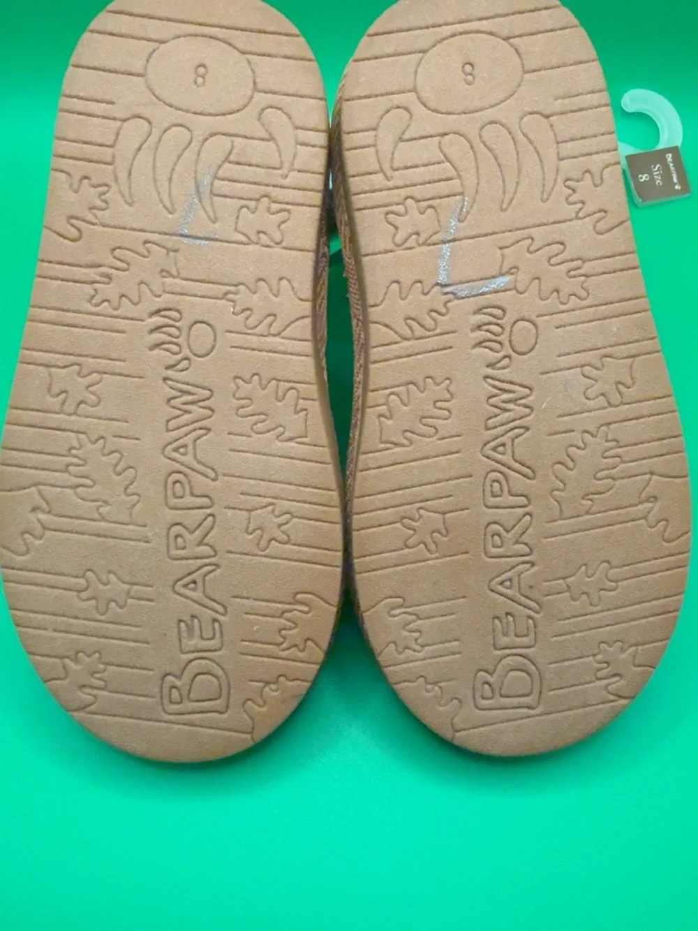 BEARPAW Kids Brown Faux Fur Lined Clog Slippers Size 8 NWT